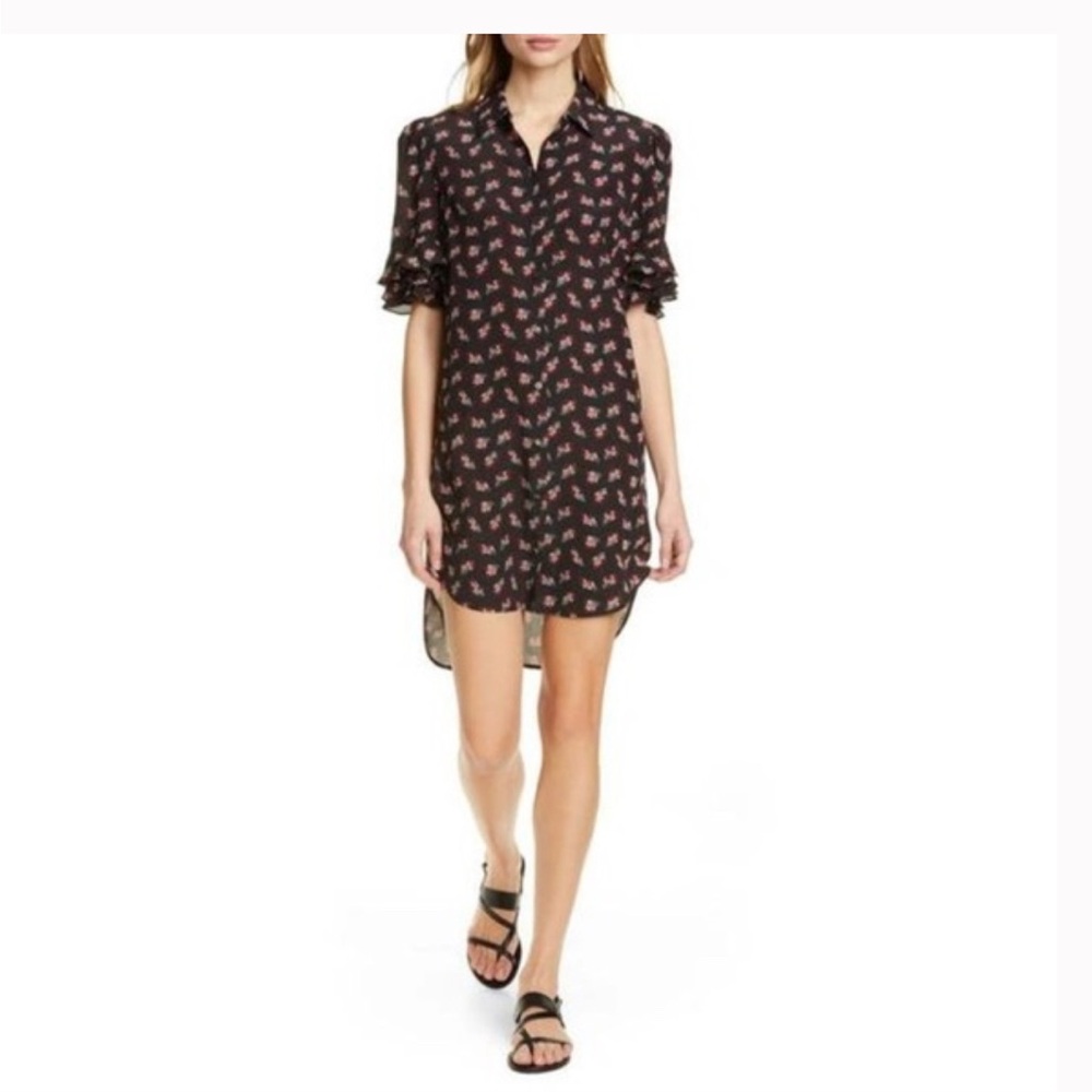 Frame Silk Floral Shirtdress